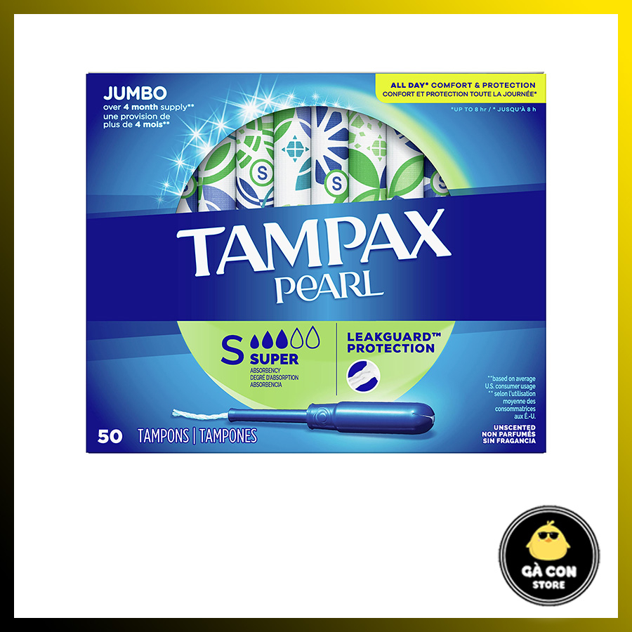 Băng vệ sinh Tampon siêu thấm 50 miếng Tampax Pearl Đủ mẫu - Đủ màu ! - 50 miếng