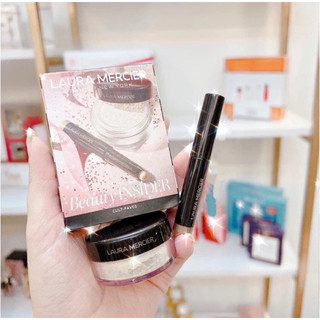 Set phấn phủ và kẻ mắt Laura Mercier (Phấn Phủ Translucent Loose Setting Powder 5g + Caviar Stick Eye Color 1g)