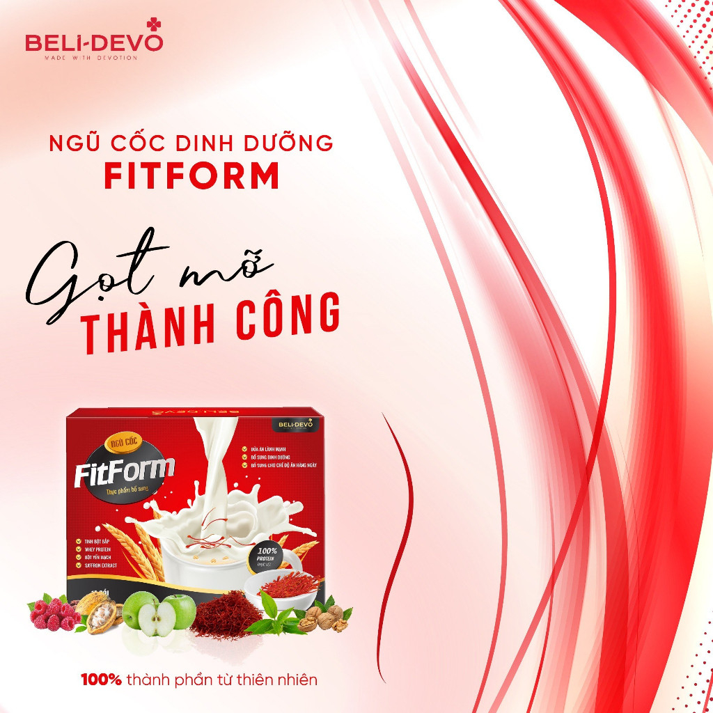 Sữa ngũ cốc giảm cân FiForm_BELIDEVO ngăn hấp thụ chất béo, không mệt mỏi,chán ăn giảm cân hiệu quả an toàn