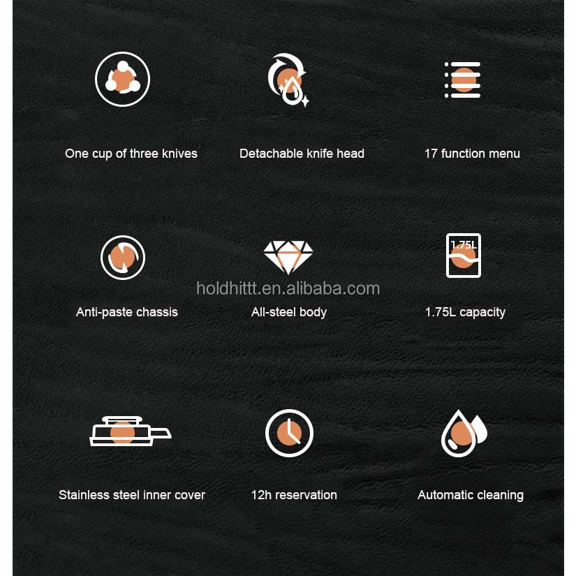 Máy làm sữa hạt 17 chưc năng công suất cao 1750ML 800W, máy say, nấu sữa hạt đa năng