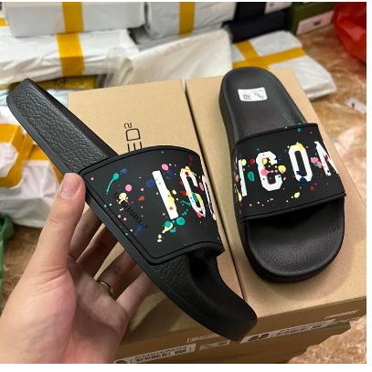 Dép lê lcon quai ngang vẩy sơn mới nhất đế cao su chống thấm nước