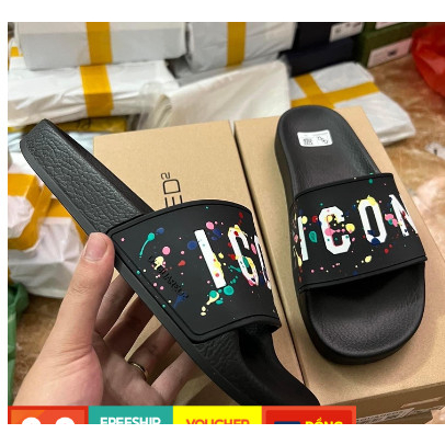 Dép lê lcon quai ngang vẩy sơn mới nhất đế cao su chống thấm nước