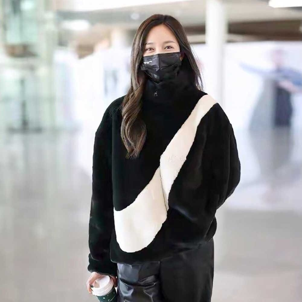 Áo khoác lông cừu phối màu dấu phẩy nam nữ mặc đôi siêu đẹp lông dày dặn mền mịn siêu ấm áp bất chấp rét đại hàn