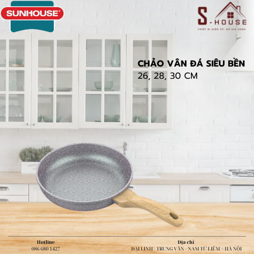 Chảo đúc siêu bền vân đá Sunhouse