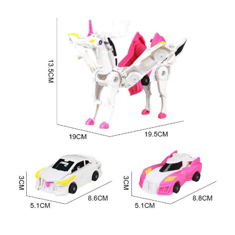 Đồ Chơi Oto Biến Hình Kỳ Lân Pegasus Tự Động, Hai Xe Ô Tô Biến Hình Robot Ngựa Unicorn Cho Bé Trai Bé Gái