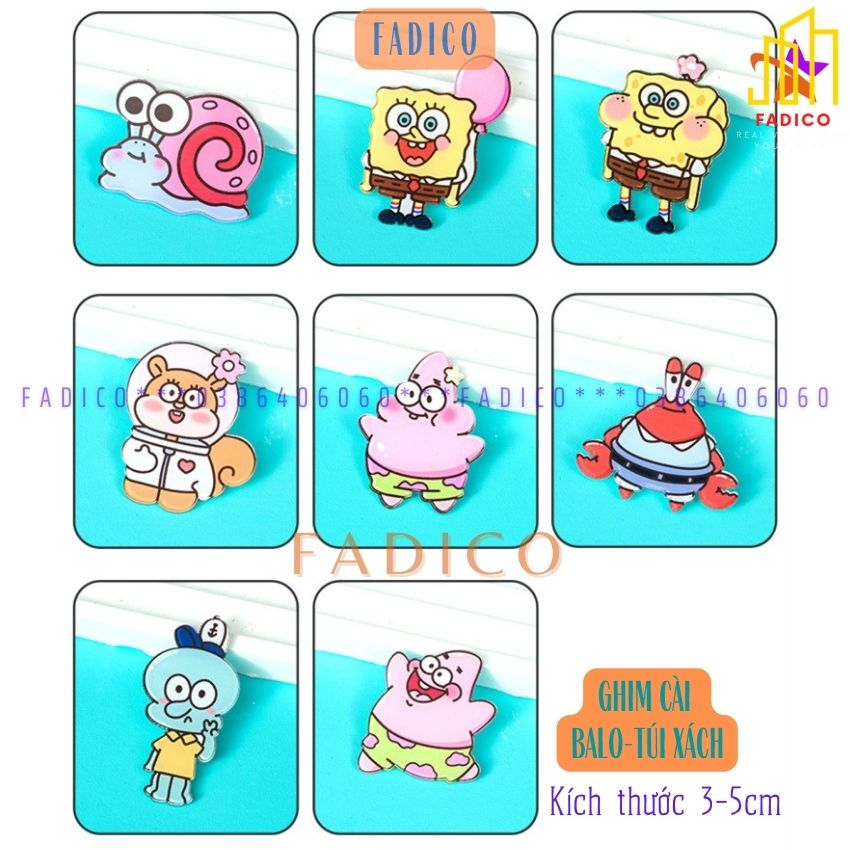 Ghim cài balo túi xách,Sticker cài túi xách hình BỌT BIỂN dễ thương,kích thước 3-5cm nhựa acrylic-FADICO