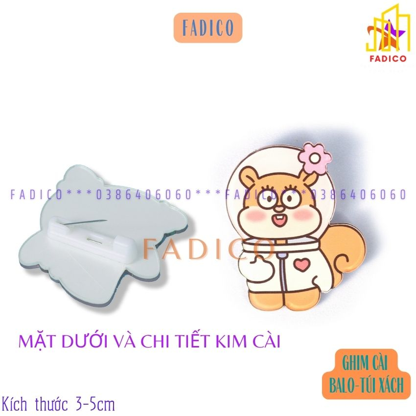 Ghim cài balo túi xách,Sticker cài túi xách hình BỌT BIỂN dễ thương,kích thước 3-5cm nhựa acrylic-FADICO
