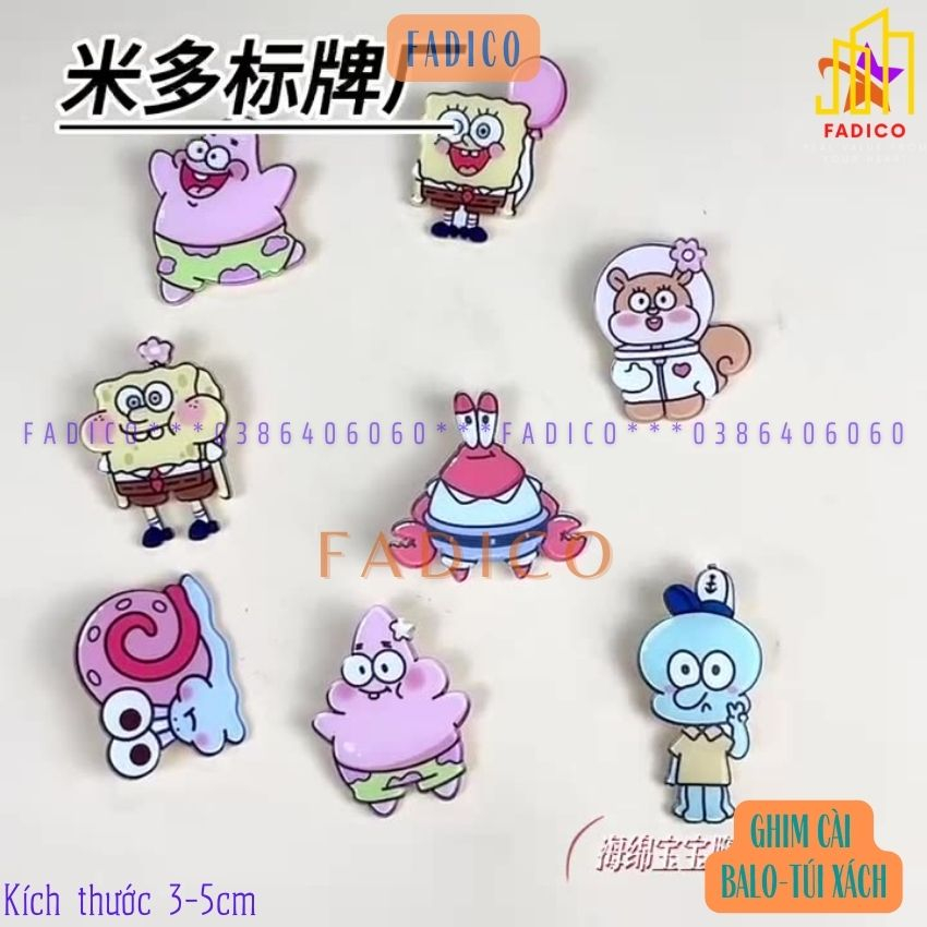 Ghim cài balo túi xách,Sticker cài túi xách hình BỌT BIỂN dễ thương,kích thước 3-5cm nhựa acrylic-FADICO