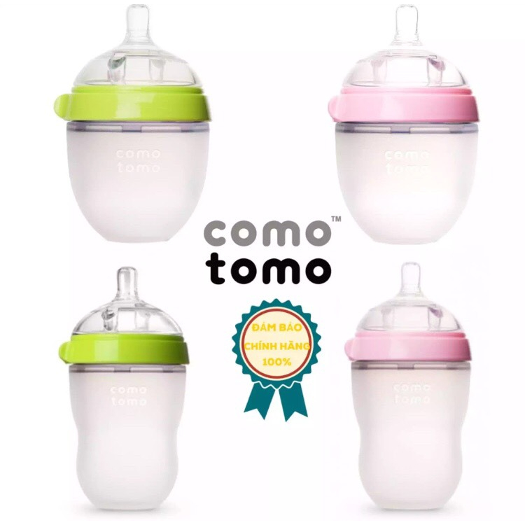 Bình Sữa Comotomo Silicon 150ml/250ml Cho Bé Siêu Mềm - TẶNG KÈM TAY CẦM
