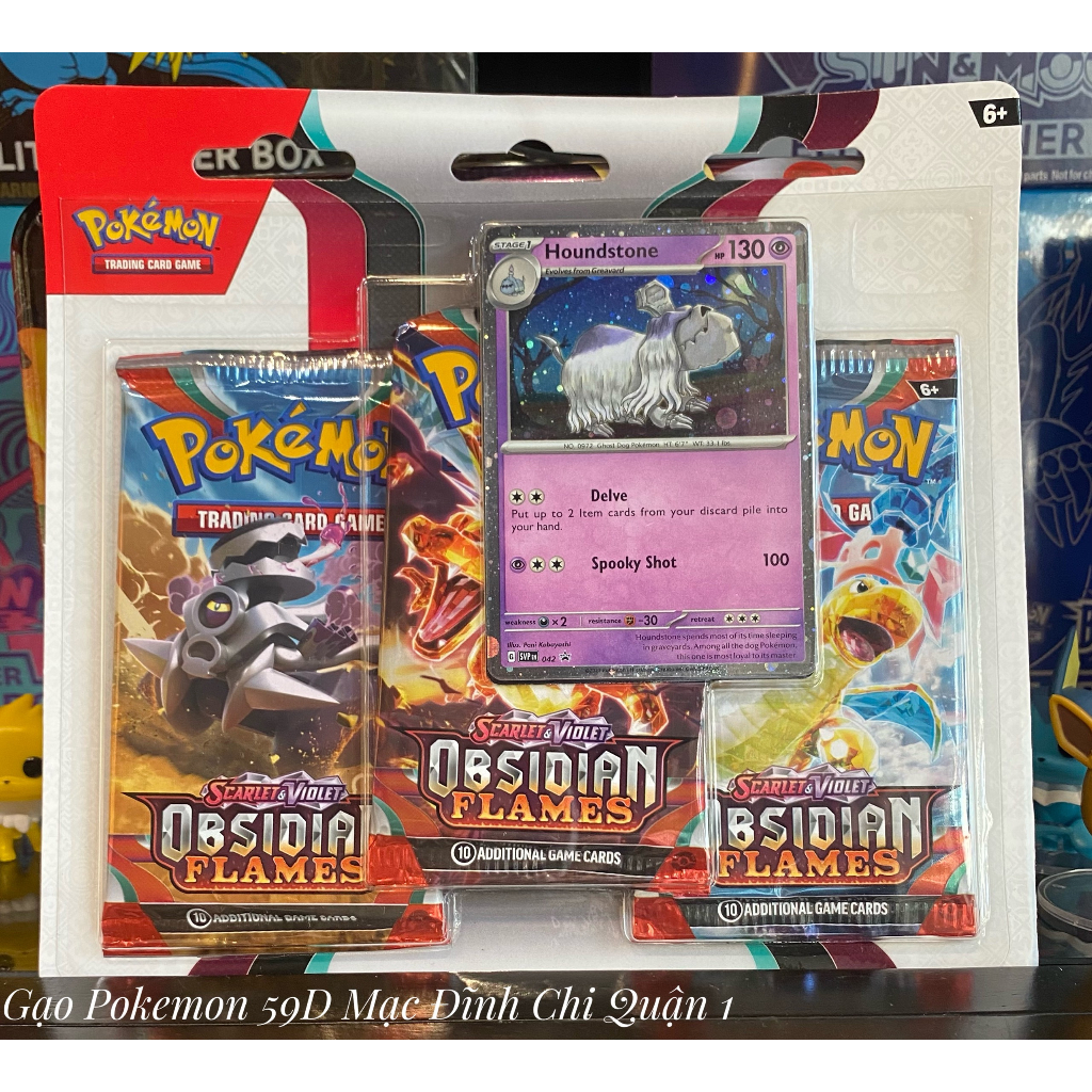 Vỉ 3 gói thẻ bài Pokémon TCG: Scarlet & Violet Obsidian Flames