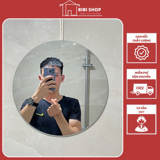Gương nhà tắm treo tường tròn đường kính 50cm , Gương dán tường - treo dây kiểu mới