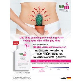 {Xả hàng nghỉ bán} Dung dịch vệ sinh phụ nữ Sebamed pH3.8 200ml