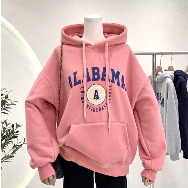 Áo Hoodie nỉ bông có mũ form rộng unisex nam nữ mặc đôi dày dặn DELIZ