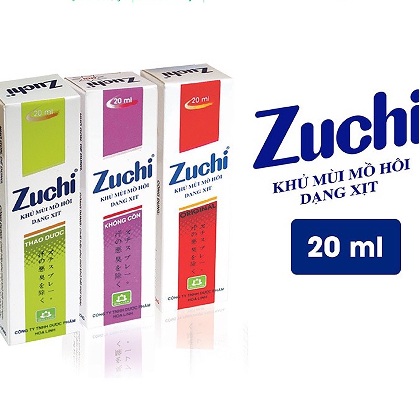 Khử mùi mồ hôi dạng xịt Zuchi chai 20ml