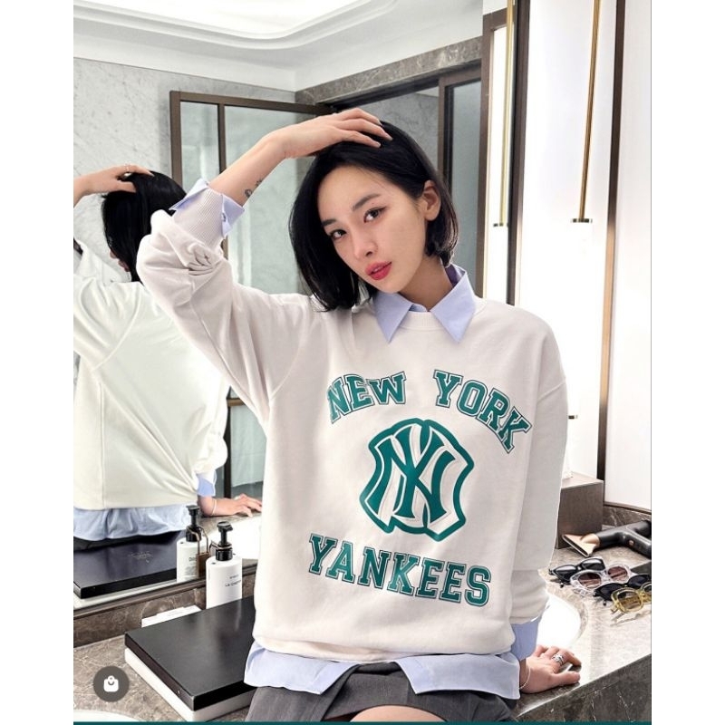 Áo sweater đôi nam nữ thu đông MIb NY yankees hàng nỉ da cá đanh đẹp full tag cam kết y hình
