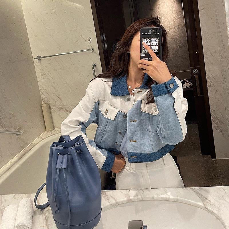 Áo khoác Jean croptop phong cách Hàn Quốc hot trend hàng có sẵn