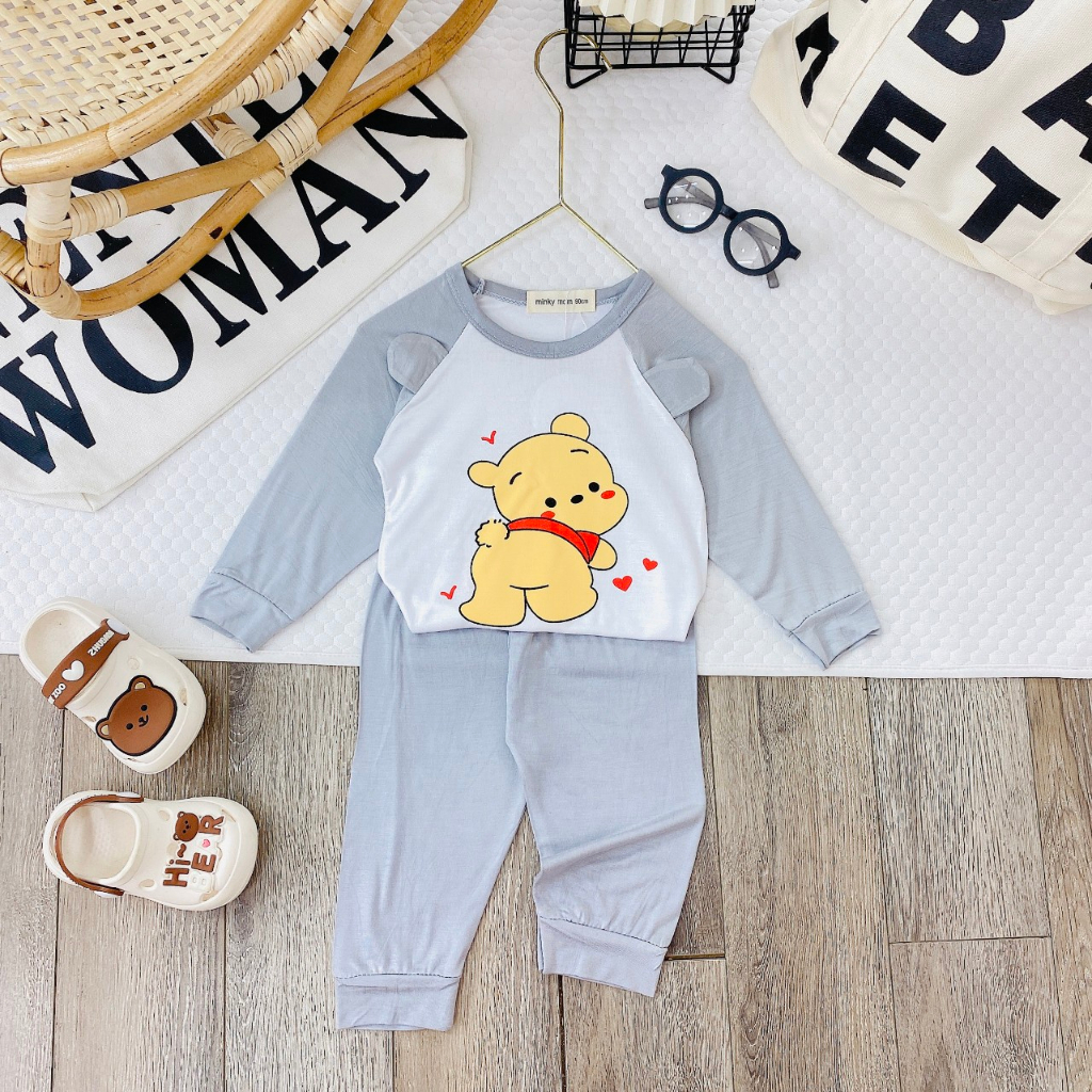 Bộ dài tay bé trai , bộ dài tay bé gái chất thun lạnh từ 4kg đến 15kg - jkids