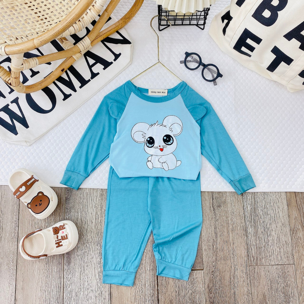 Bộ dài tay bé trai , bộ dài tay bé gái chất thun lạnh từ 4kg đến 15kg - jkids