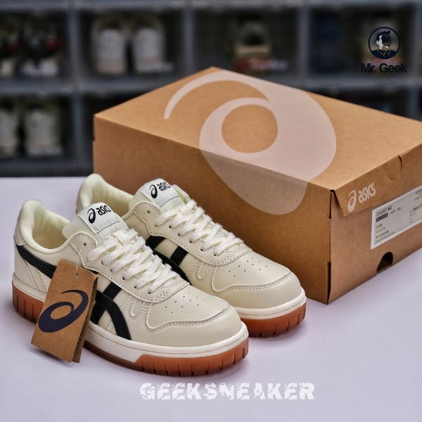Giày Asics Court MZ đế nâu, Cream Black Gum Nam Nữ Bản Cao Cấp, Giày  asics Đế Cao Su Nguyên Khối Đủ Size 36-44