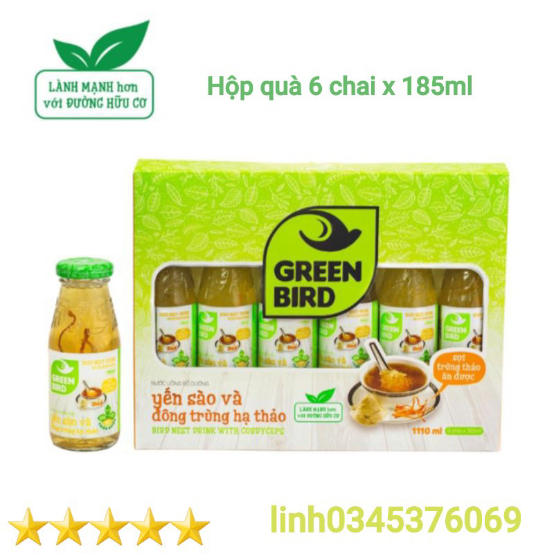 Hộp quà Yến Đông Trùng Hạ thảo Nutrinest (6 chai x 185ml)