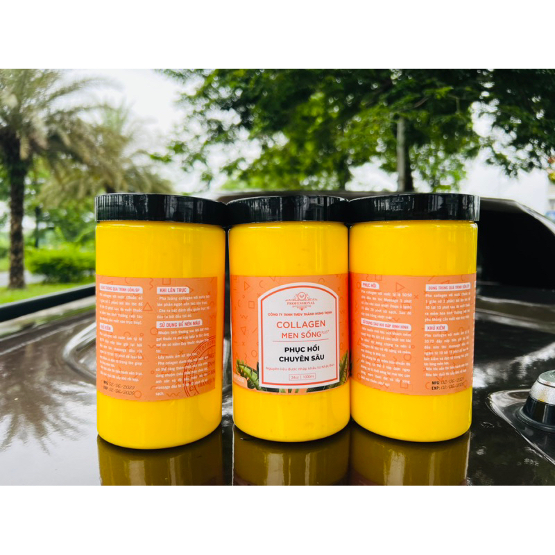 Kem ủ tóc siêu phục hồi collagen men sống THT 1000ml cho tóc khô xơ rối hư tổn dưỡng tóc vào nếp suôn mượt
