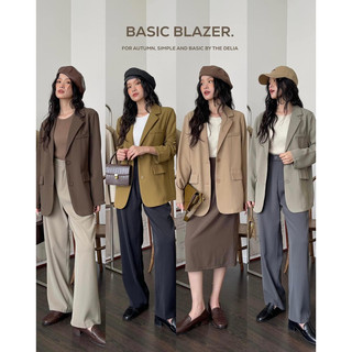 0966 áo blazer hai cúc dọc nắp túi