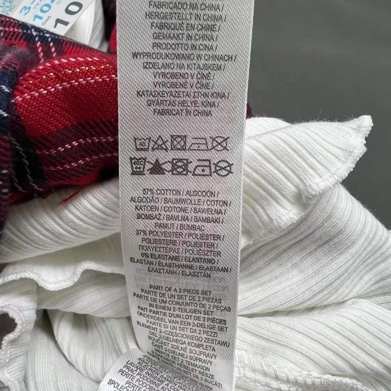 Set áo + yếm váy thu đông sọc caro đỏ Primarkkk xịn sz 2/3y-7/8y