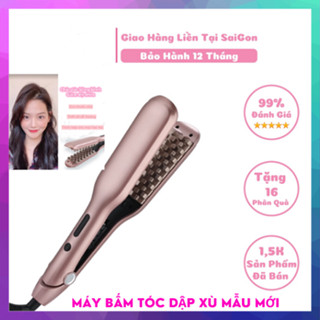 Máy bấm tóc máy bấm phồng chân tóc 2 in 1 kéo duỗi cao cấp 5 mức nhiệt hàng chính hãng