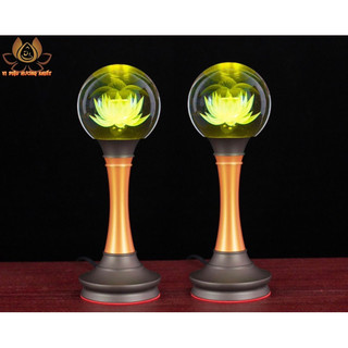 CẶP 2 CÂY ĐÈN LED HOA SEN PHA LÊ THỜ CÚNG TRANG TRÍ