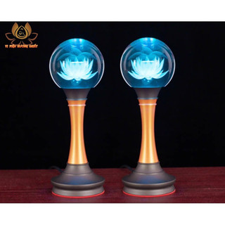 CẶP 2 CÂY ĐÈN LED HOA SEN PHA LÊ THỜ CÚNG TRANG TRÍ