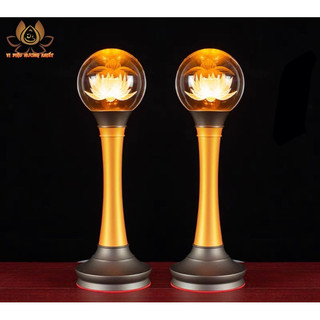 CẶP 2 CÂY ĐÈN LED HOA SEN PHA LÊ THỜ CÚNG TRANG TRÍ
