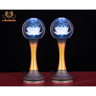 CẶP 2 CÂY ĐÈN LED HOA SEN PHA LÊ THỜ CÚNG TRANG TRÍ