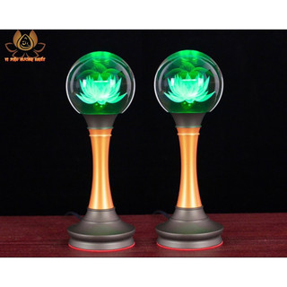 CẶP 2 CÂY ĐÈN LED HOA SEN PHA LÊ THỜ CÚNG TRANG TRÍ
