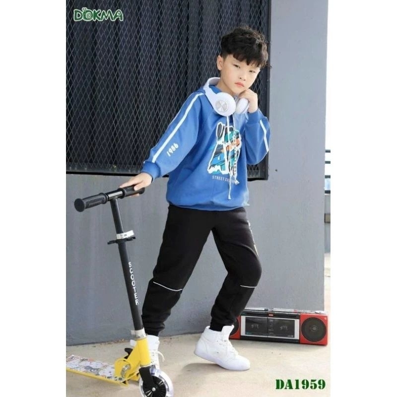 Áo, quần bé trai chất nỉ da cá Dokma 8-12Y