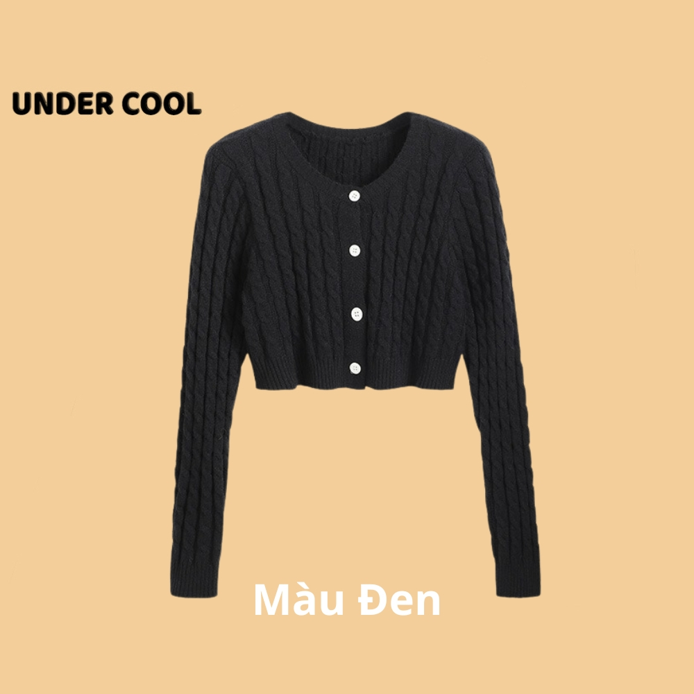 Áo len thừng croptop tay dài trơn dáng khoác caridgan UNDERCOOL dáng ngắn