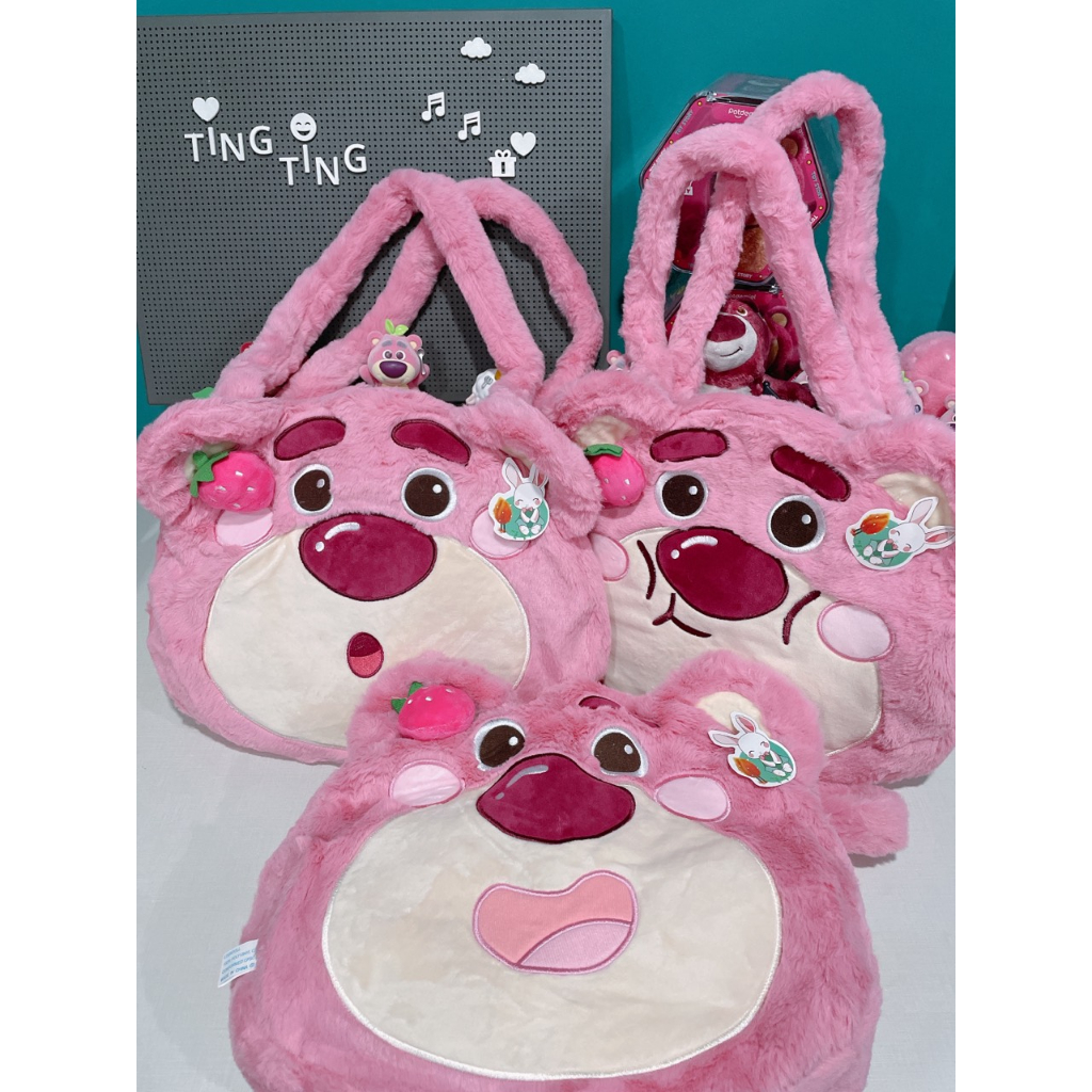 Túi xách Gấu dâu Lotso mẫu mới size lớn 38cm cute đáng yêu _ Ting Ting