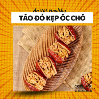 (100gr) Táo Đỏ Kẹp Hạt Óc Chó | L1 Dày Thơm, Giàu Omega-3 & Khoáng Chất | Ăn vặt AnvaDi