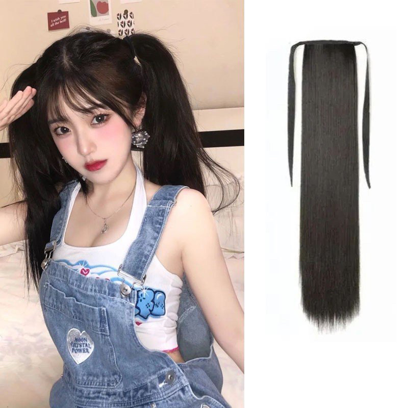 COMBO Tóc giả CỘT THẲNG 2 bên buộc cao