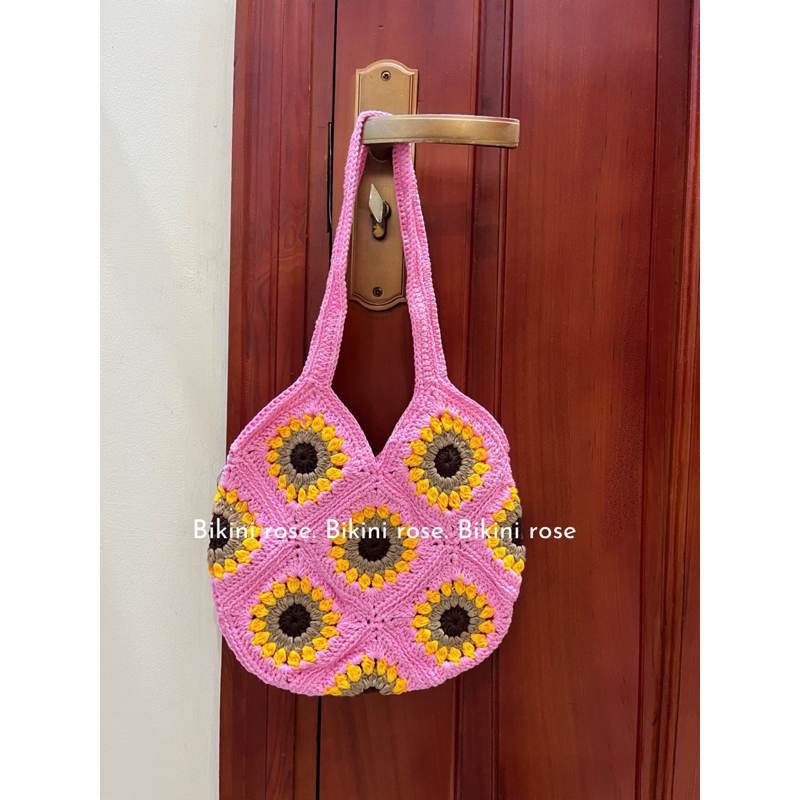 TÚI LEN MÓC HANDMADE HOA HƯỚNG DƯƠNG NHIỀU MÀU CÓ SẴN