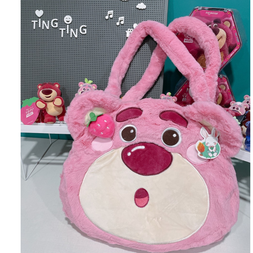 Túi xách Gấu dâu Lotso mẫu mới size lớn 38cm cute đáng yêu _ Ting Ting
