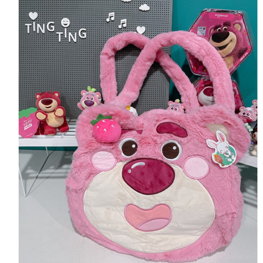 Túi xách Gấu dâu Lotso mẫu mới size lớn 38cm cute đáng yêu _ Ting Ting