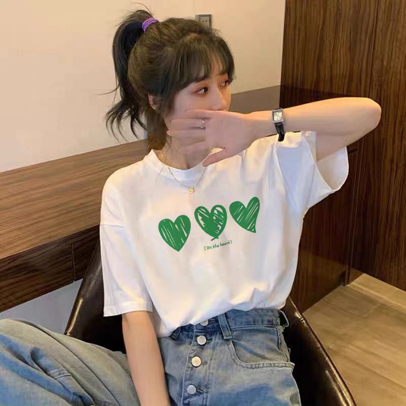 Áo cặp nam nữ, áo đôi in hình 3 trái tim đáng yêu phong cách hàn quốc chất cotton thoáng mát