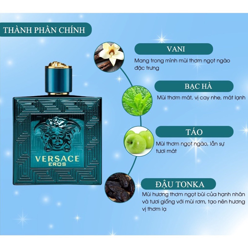 Nước hoa nam VERSACE EROS 100ml lịch lãm đẳng cấp phái mạnh lưu hương lâu - Dầu Thơm Lưu Hương Lâu