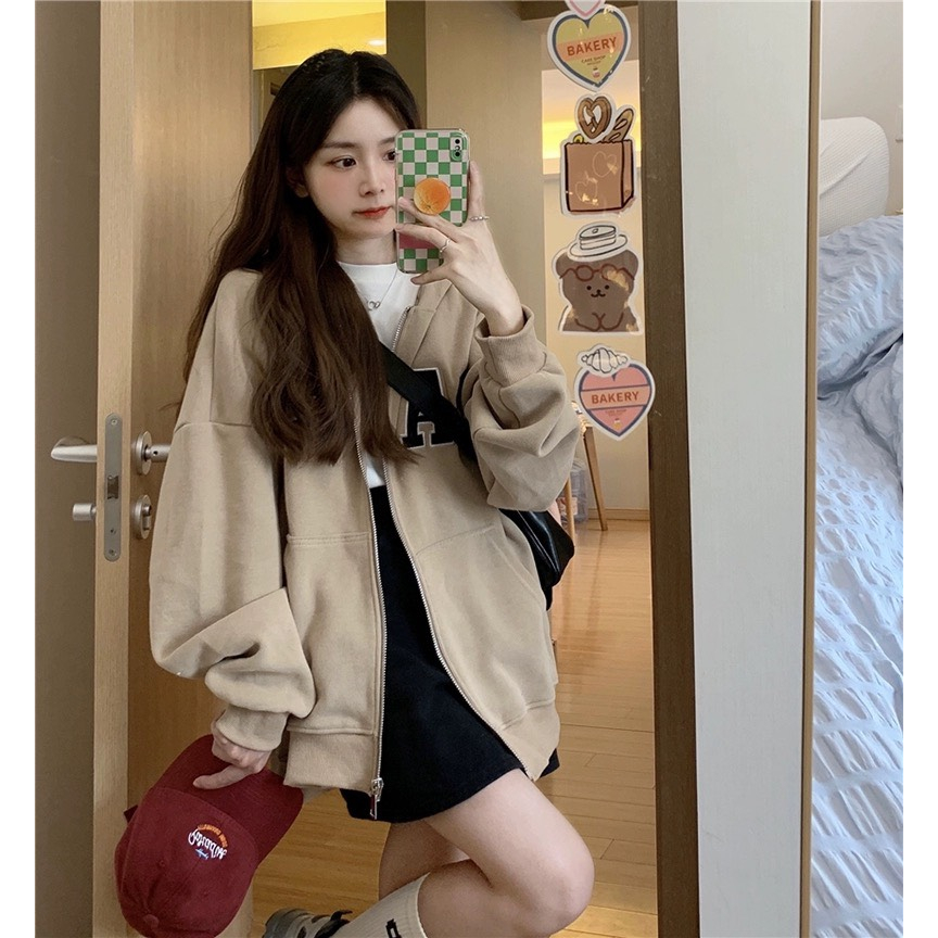 Hoodie zip khoác ngoài nam nữ form mũ rộng unisex deliz chất nỉ bông, da cá dày dặn kiểu