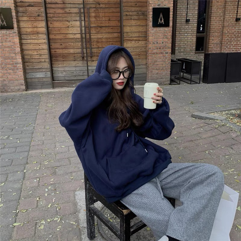 Áo khoác nỉ hoodie zip có mũ unisex form rộng deliz mặc cho cặp đôi nam nữ kiểu dáng