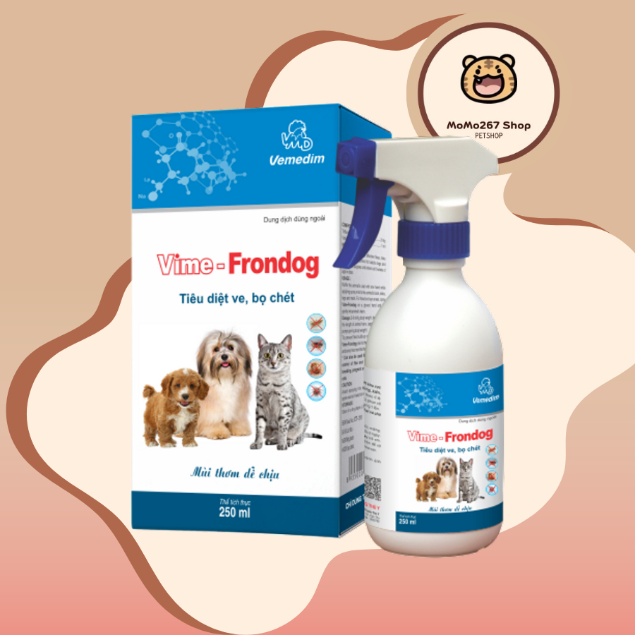 Vemedim Vime - Frondog ve, rận cho chó, mèo, chai xịt 250ml