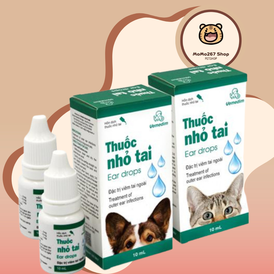 Dung dịch nhỏ tai cho chó mèo 10ml VEMEDIM