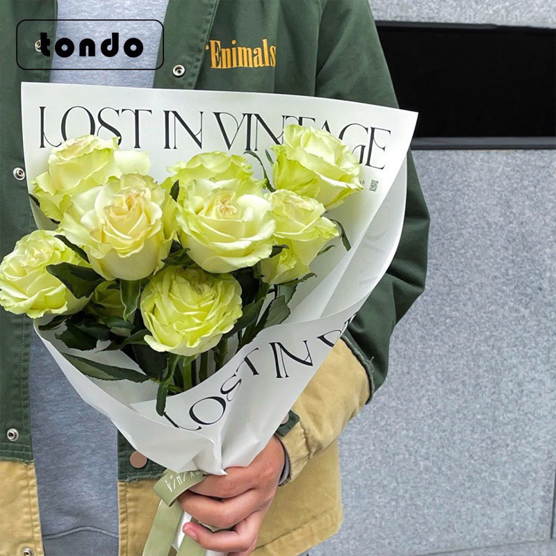 Tập 20 giấy gói hoa chữ LOVE studio khổ 30*40cm_hn