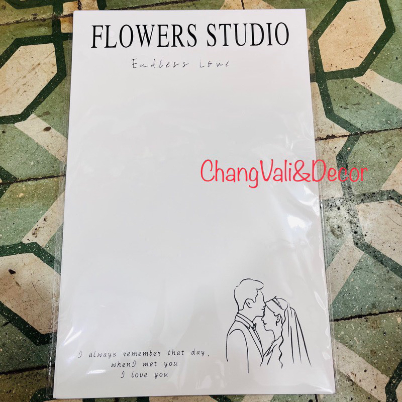 Tập 20 giấy gói hoa chữ LOVE studio khổ 30*40cm_hn