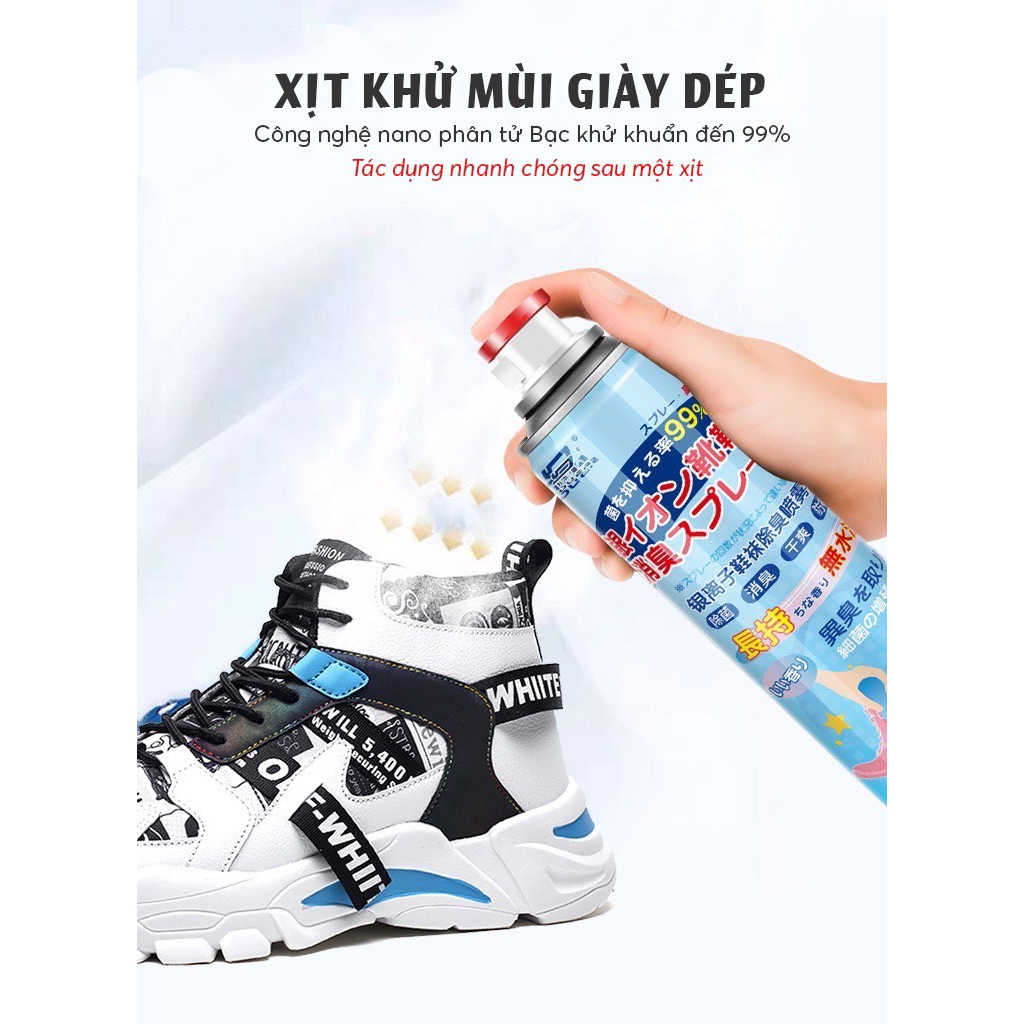 Bình Xịt Khử Mùi Hôi Giày Dép Nano Bạc Khử Mùi Hôi Chân Cao Cấp